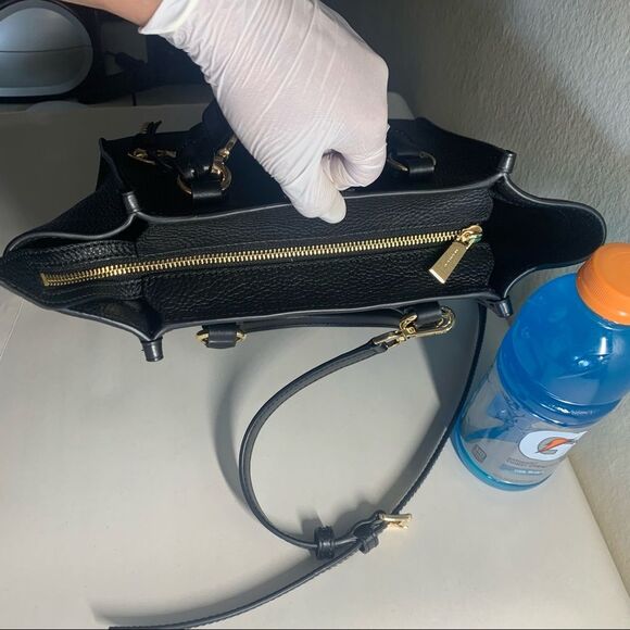 Michael Michael Kors Kris Small Pebbled Leather Satchel Black - Picture 9 of 11